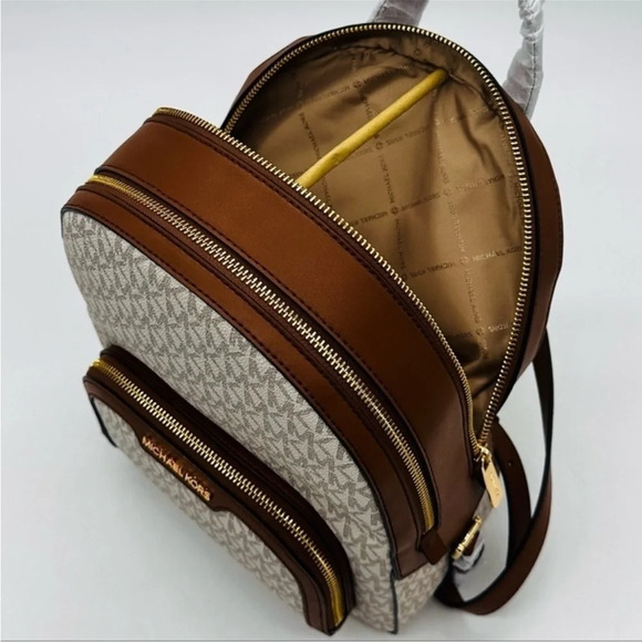 Michael Kors Medium Jaycee Zip Packet Backpack Vanilla - Picture 9 of 12